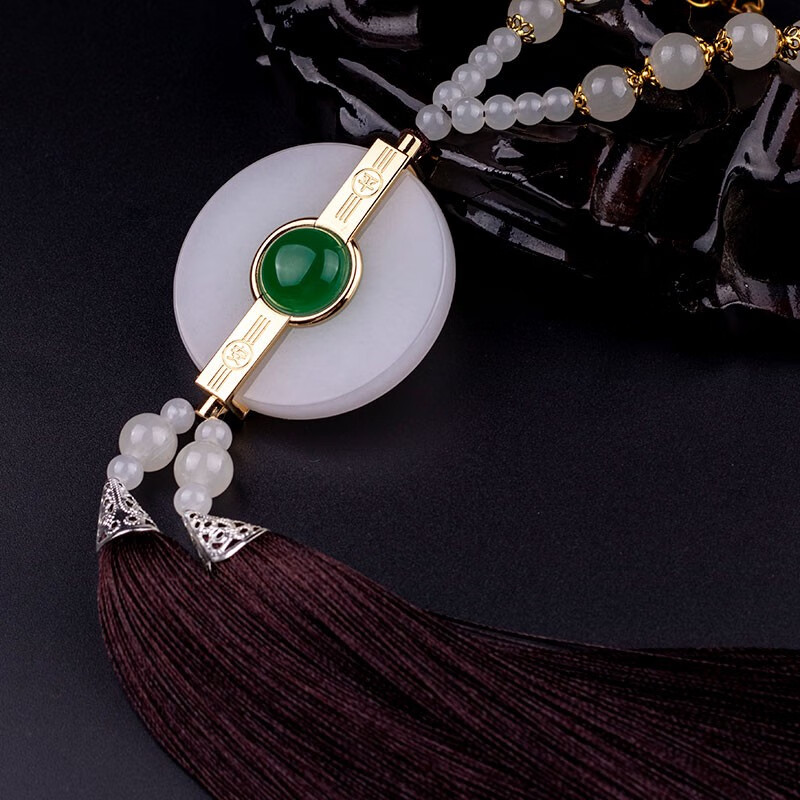 恒禹轩 白玉石汽车挂件