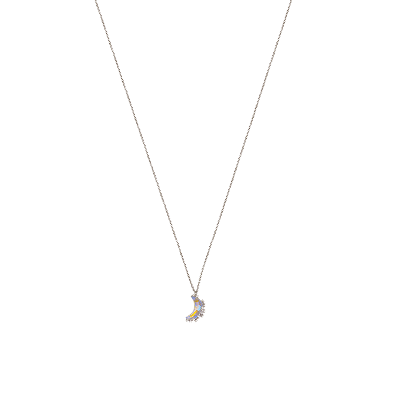 伊黛儿 月牙晶石项链