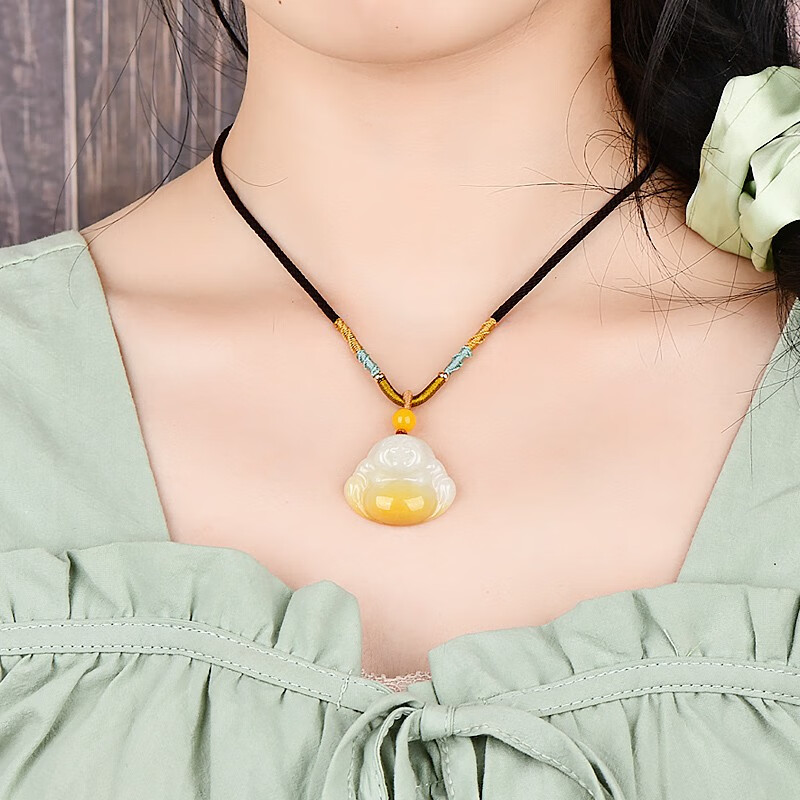 可玉可求 大肚弥勒佛翡翠吊坠