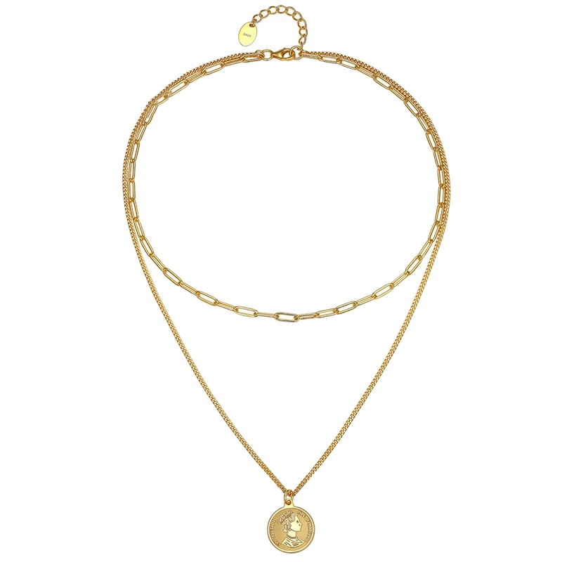 潮宏基 圆牌项链