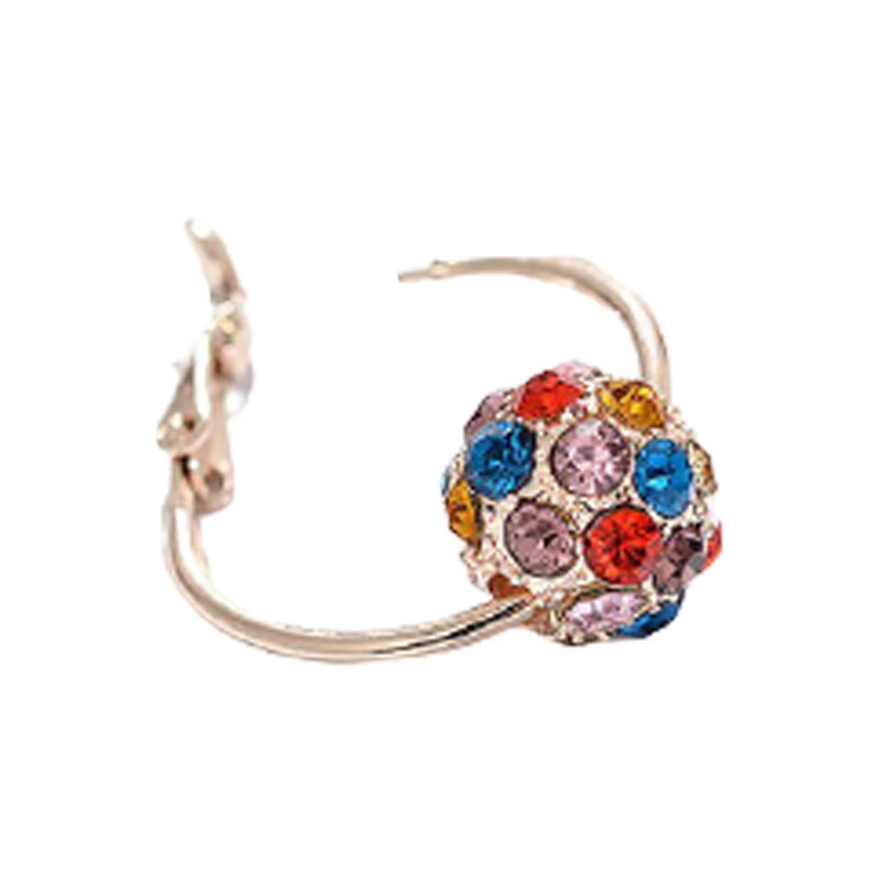 饰尚e族彩钻球金色耳饰