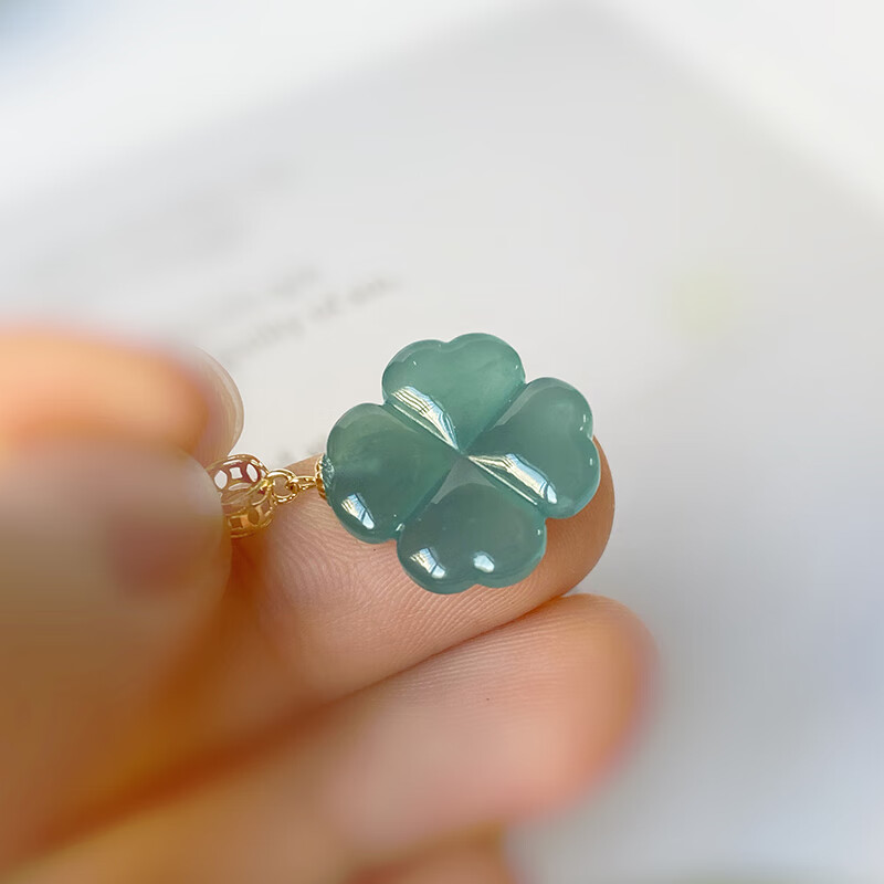 东方雅翠 18K金镶翡翠吊坠