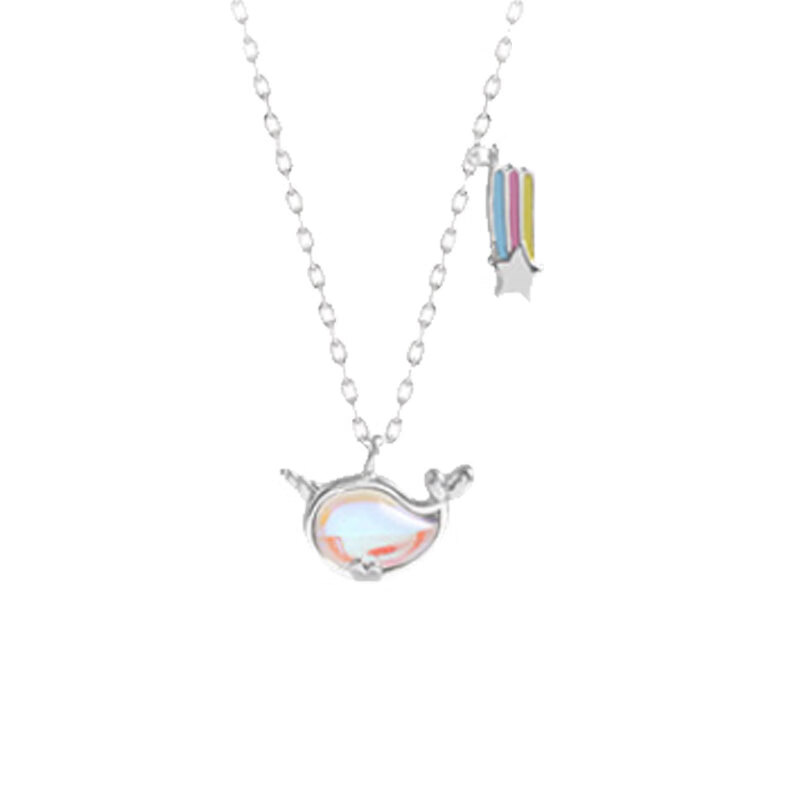 古耐 彩虹小鲸鱼项链