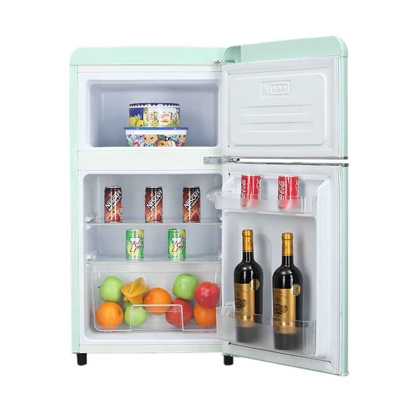 优诺 复古双开门迷你小冰箱