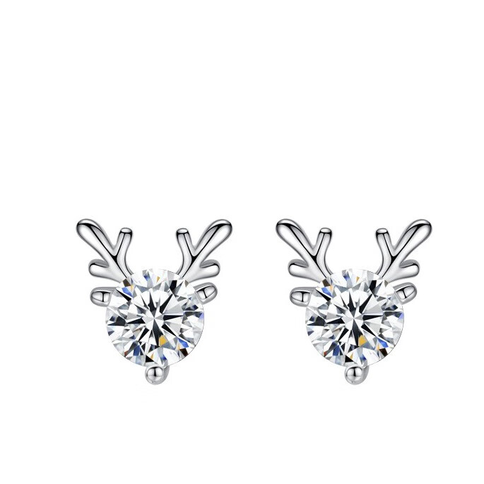 奢蒂 纯银麋鹿耳钉