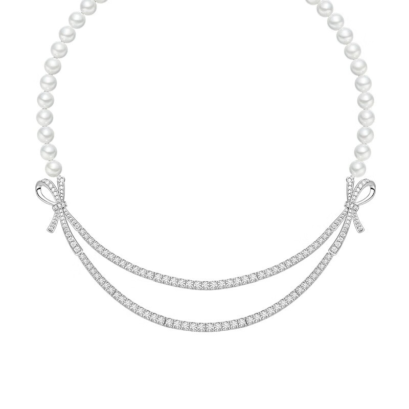 何方珠宝蝴蝶结气质颈链