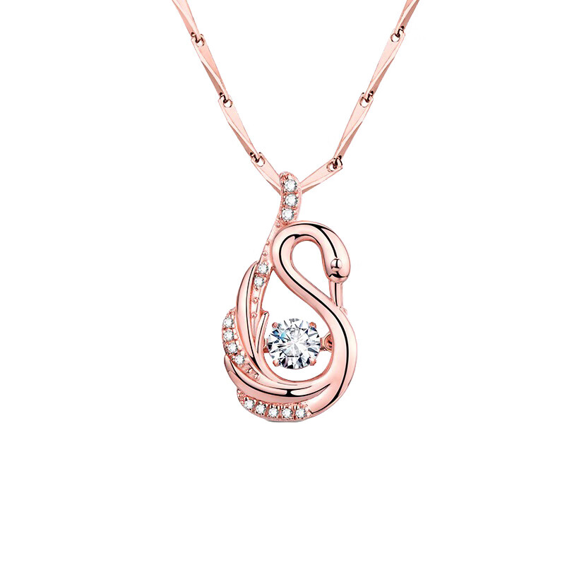 Mymiss 玫瑰金镶锆项链