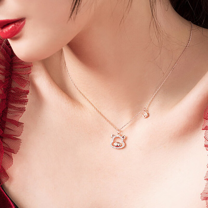 银千惠 小猪纯银简约项链