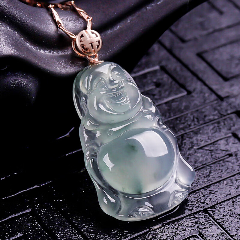 王翠玉器 玫瑰金扣玉坠