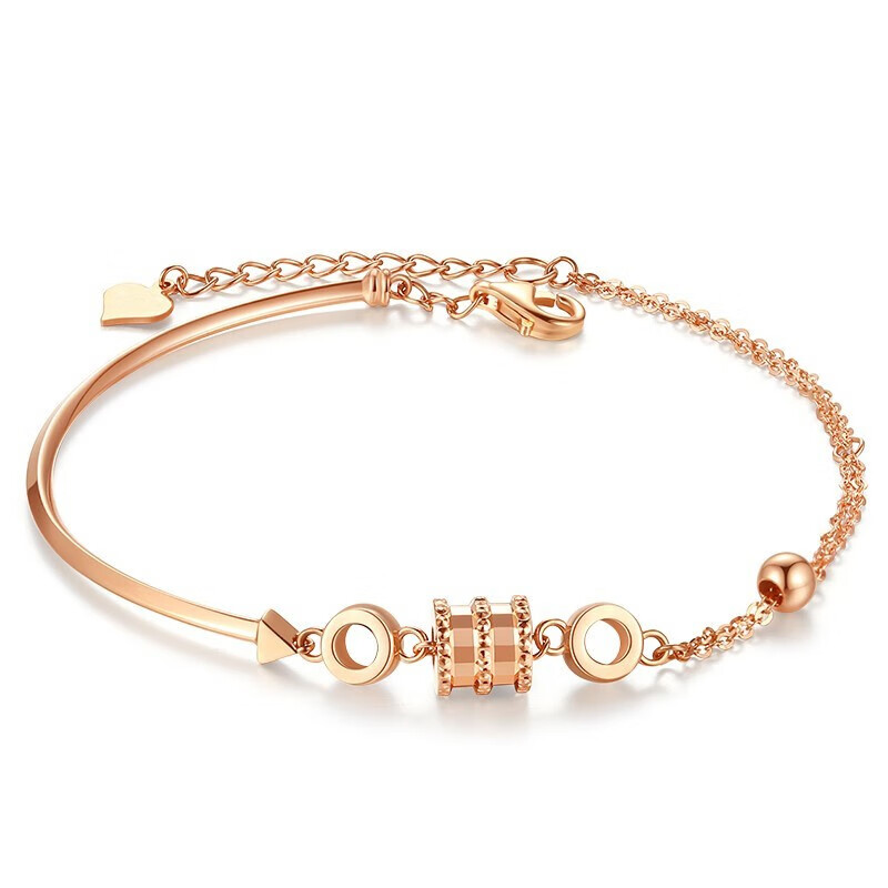 冠带 小蛮腰玫瑰金手链