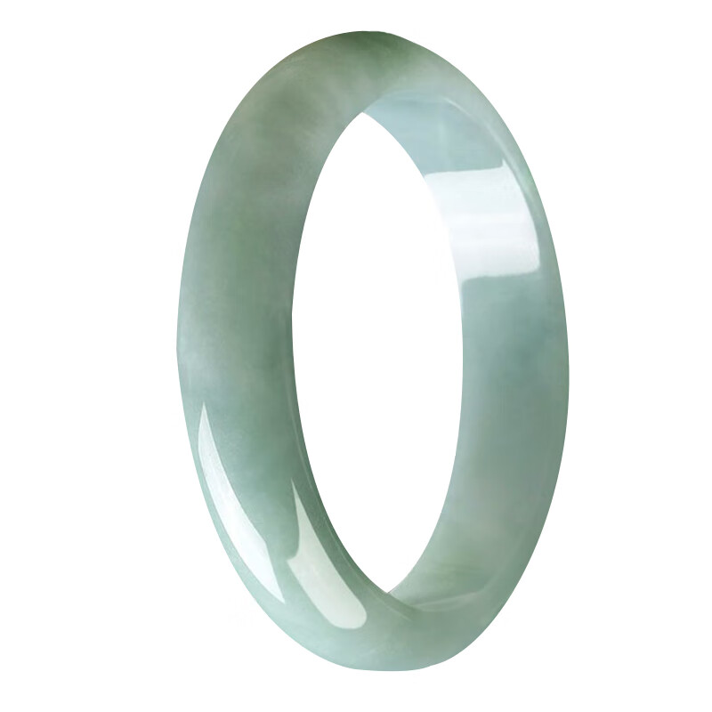 玉观澜 淡绿飘花翡翠手镯