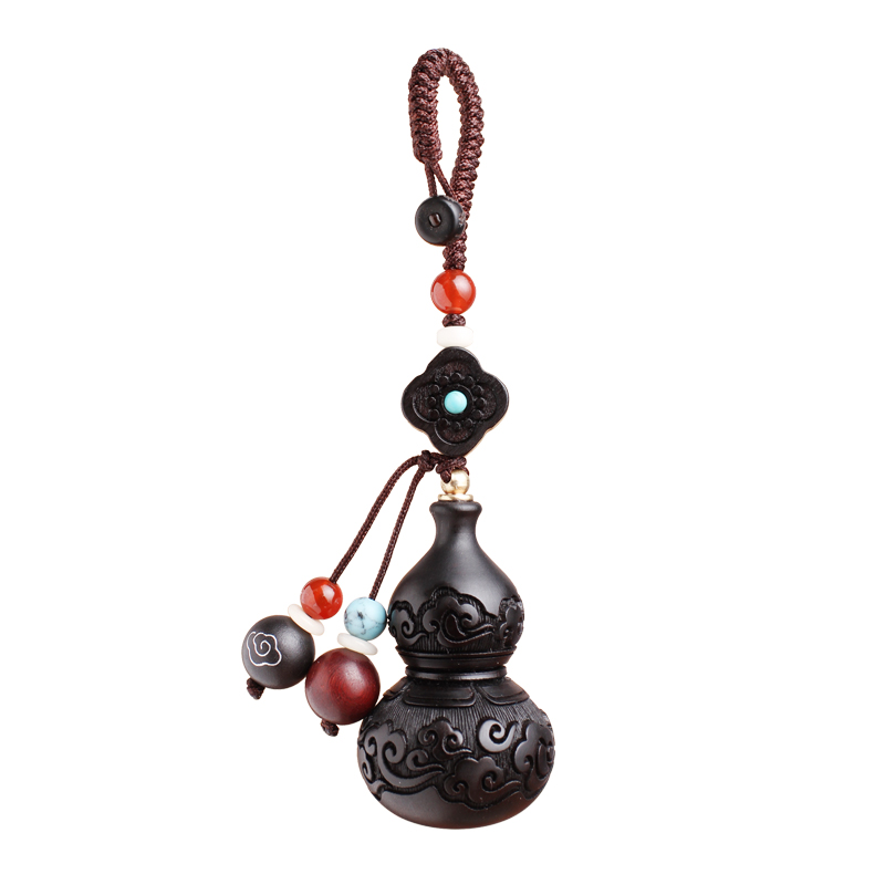 宝佩 黑檀木手编绳钥匙扣