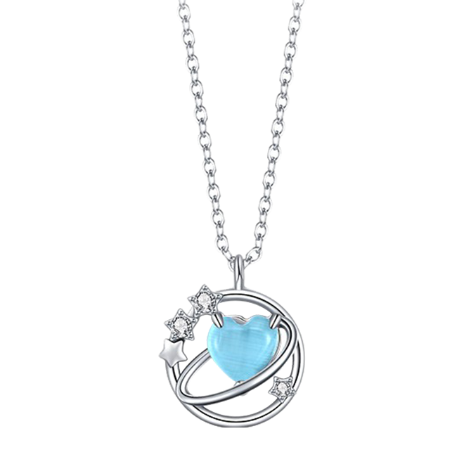 卡蒂罗 蓝色爱心项链