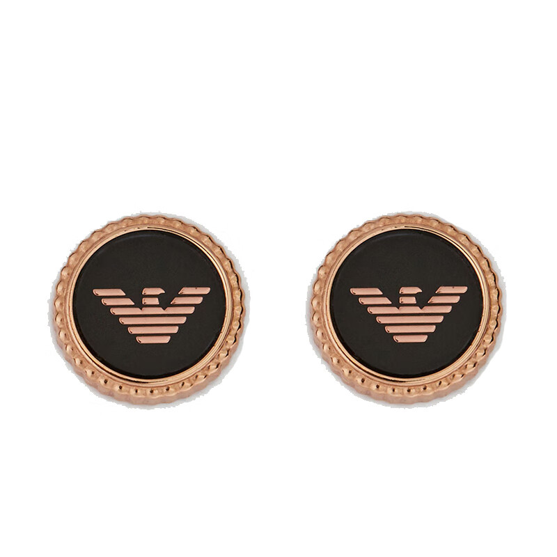 阿玛尼 玫瑰金鹰标耳饰
