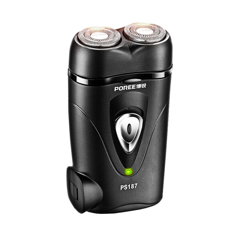 博锐 磨砂黑双刀头剃须刀