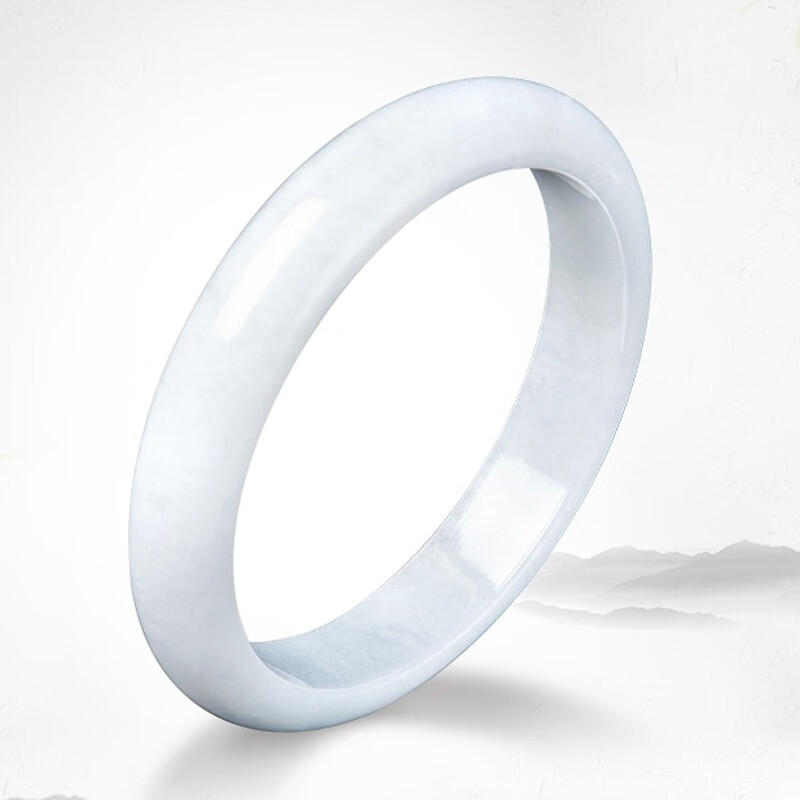 周大福 圆柱光面翡翠手镯