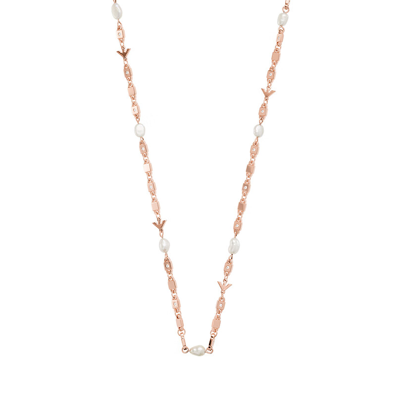 阿玛尼 玫瑰金串珠项链