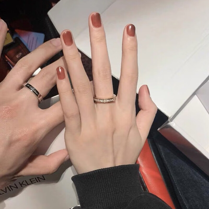 CK 满天星简约潮人素圈对戒