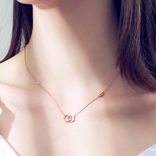 T400 双C字母锁骨 项链