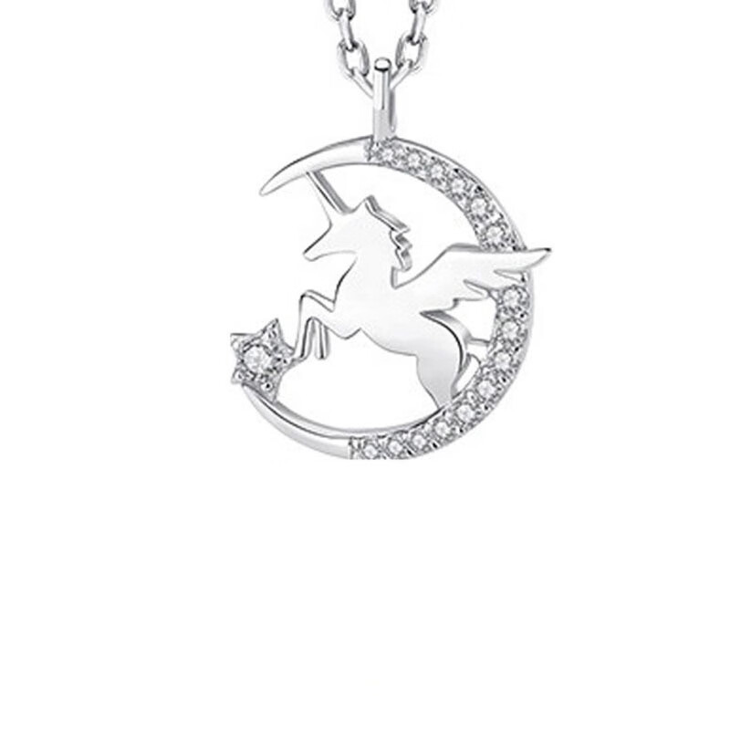 圣雅罗 纯银独角兽造型 项链