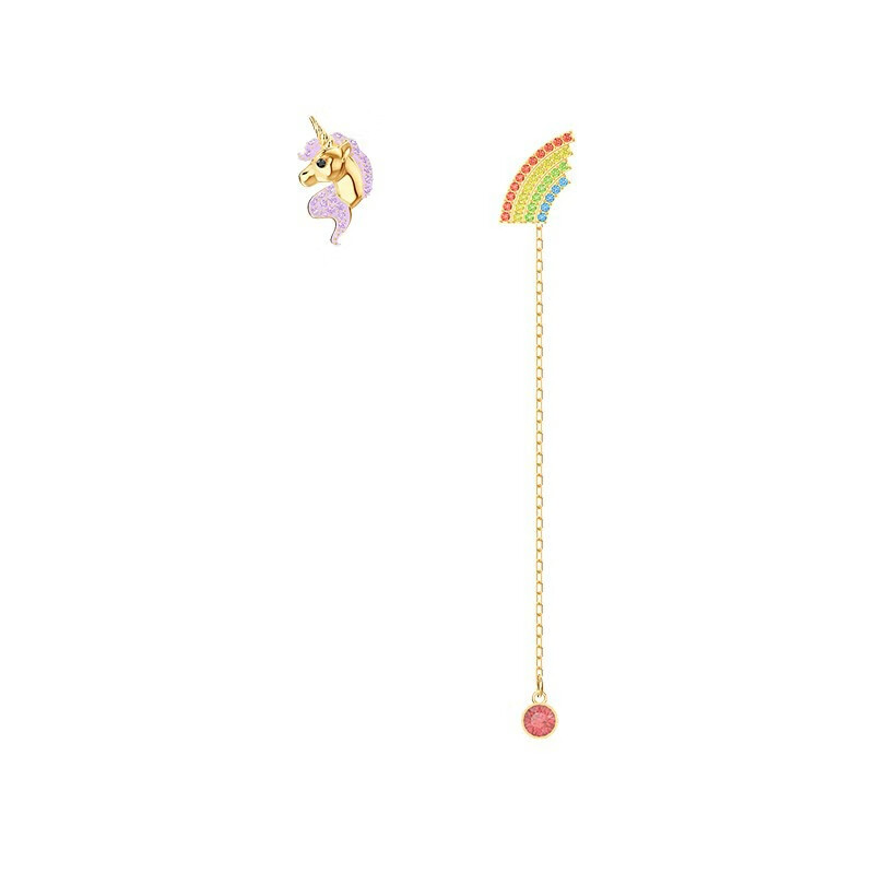施华洛世奇独角兽彩虹不对称耳环