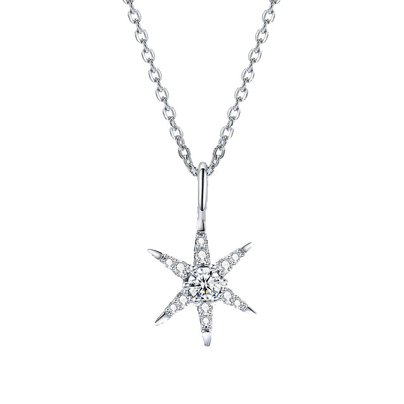 卡蒂罗纯银六芒星项链
