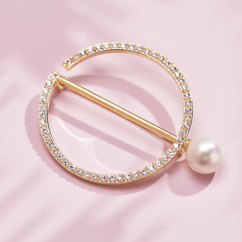 冠带简约圆形防漏胸针