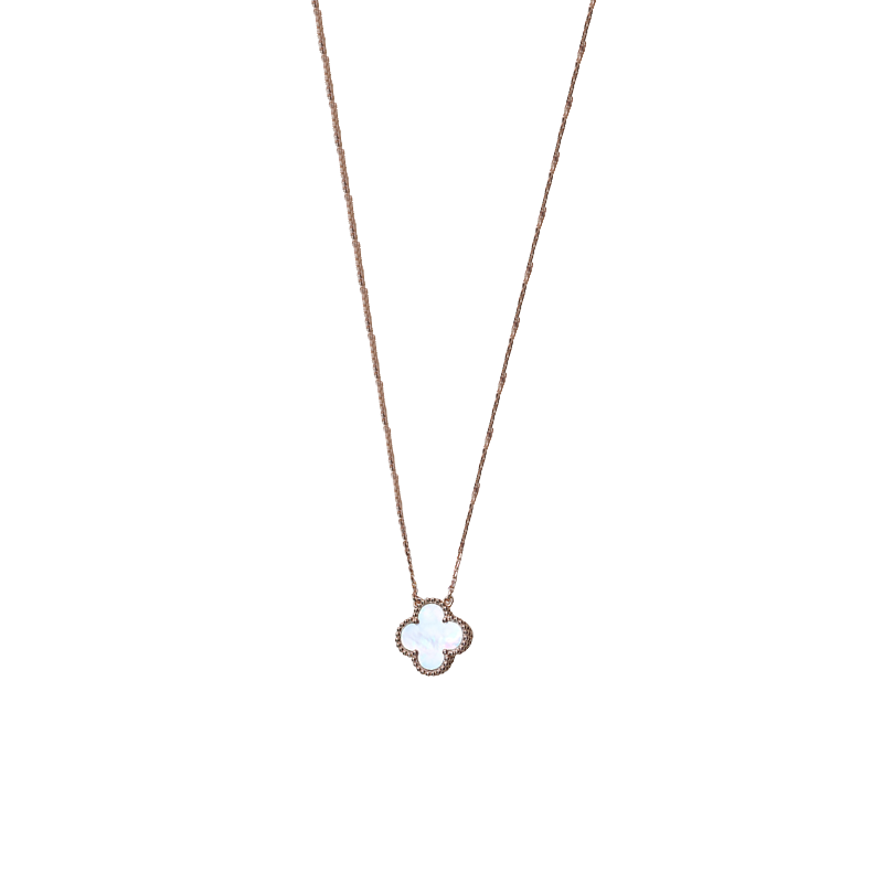 法蔻 玫瑰金白贝母项链