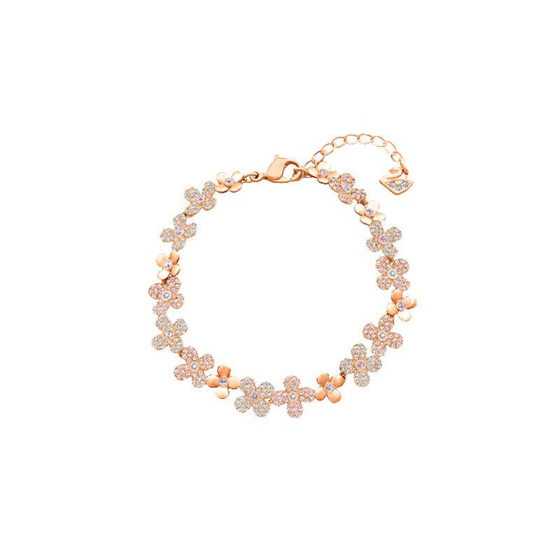 施华洛世奇 四叶草玫瑰金手链