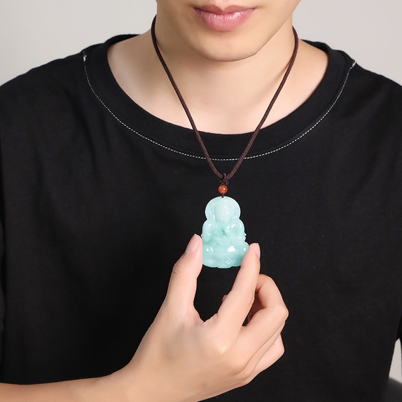 珍唯伊 飘绿花观音玉坠