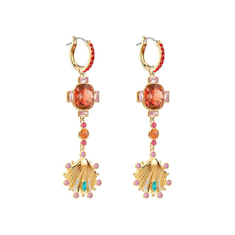 施华洛世奇 镀金色穿孔耳环