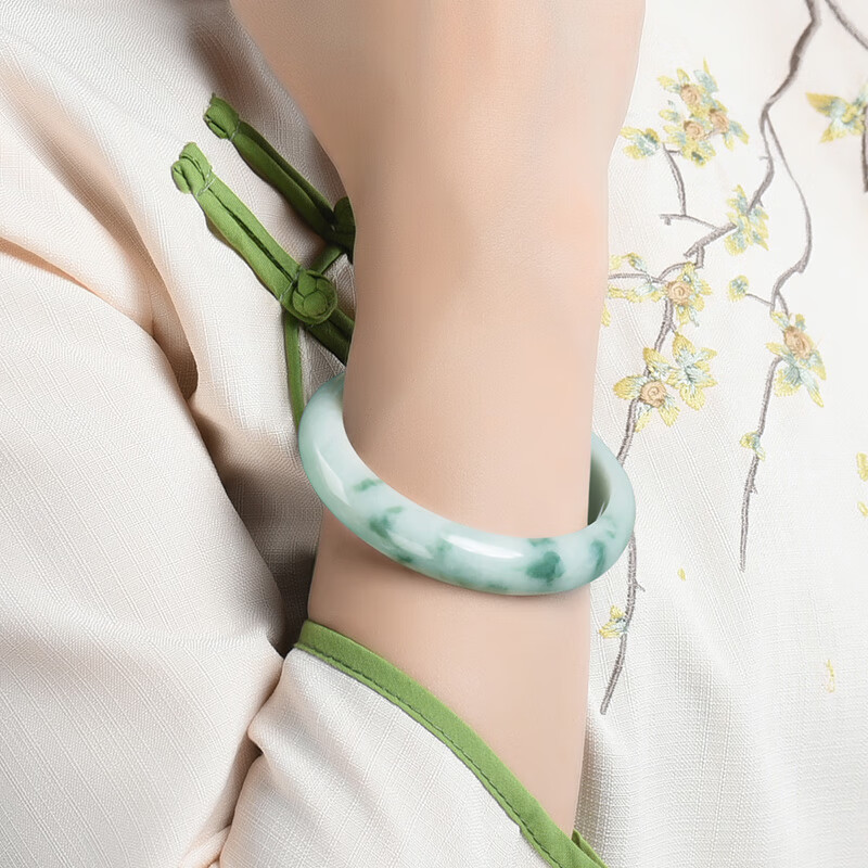 凤禧 冰底飘花 翡翠手镯