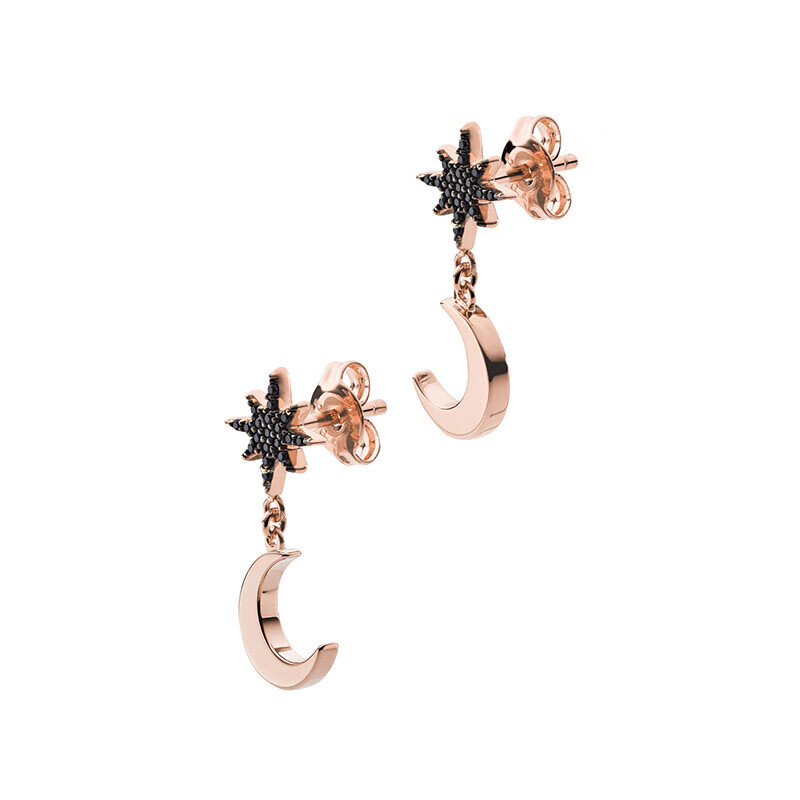 阿玛尼 镶钻月牙 耳饰