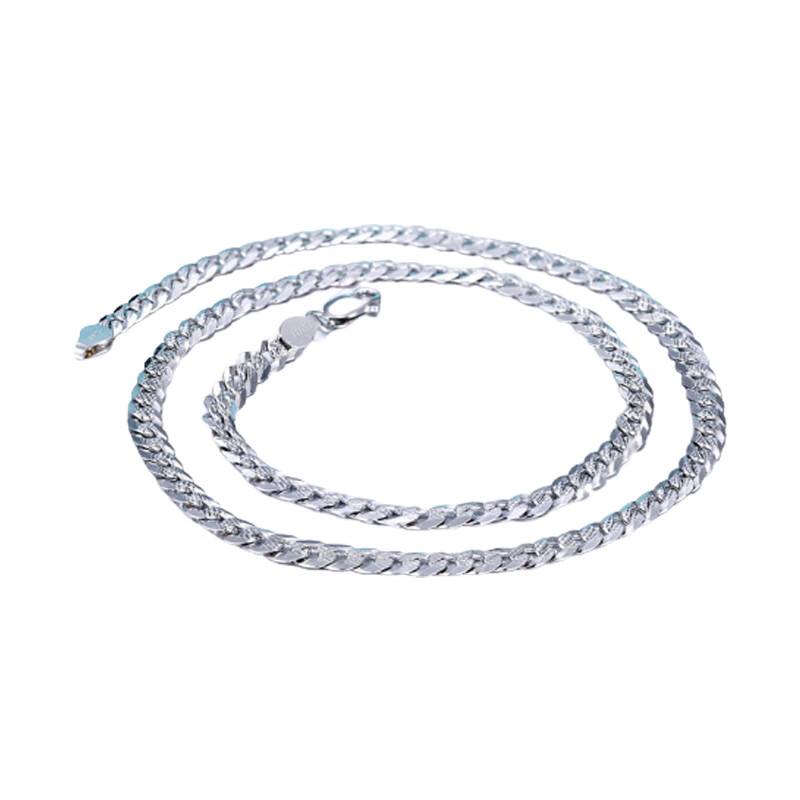 银千惠车花纯银项链