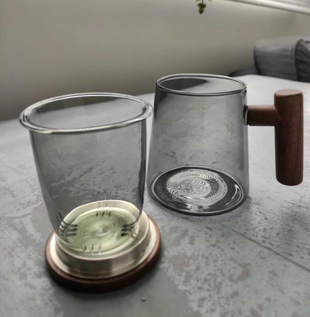木笙玩物玻璃杯子，青钝茶水分离泡茶杯，送朋友有温度的伴手礼