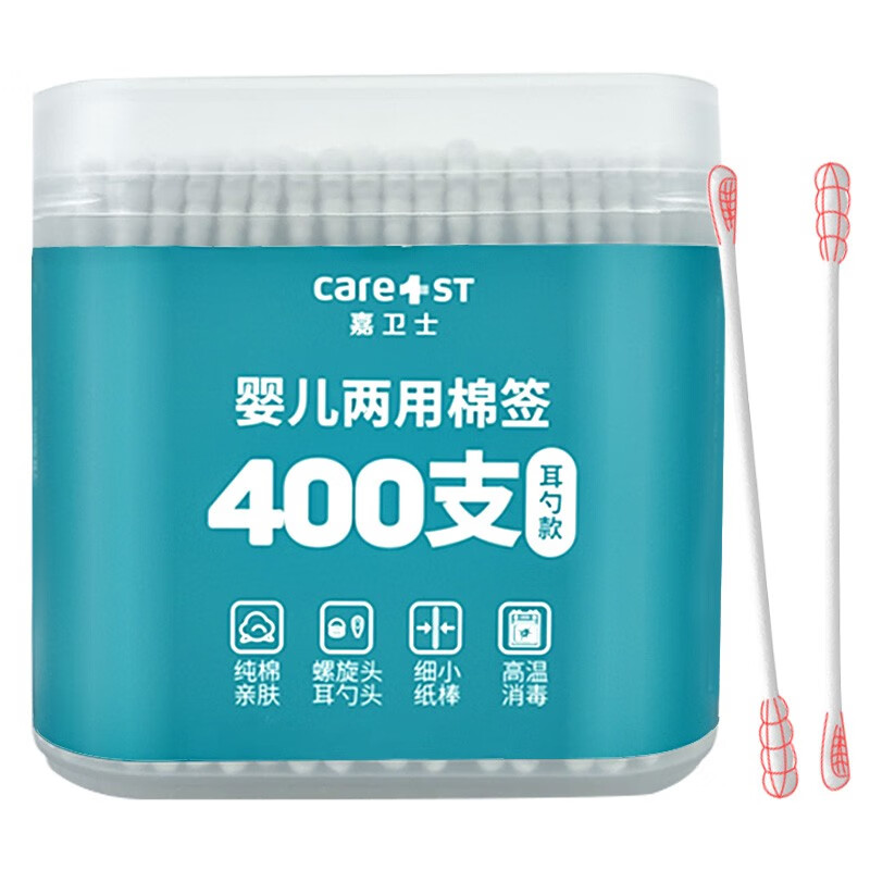 嘉卫士 婴儿棉签螺旋头耳勺