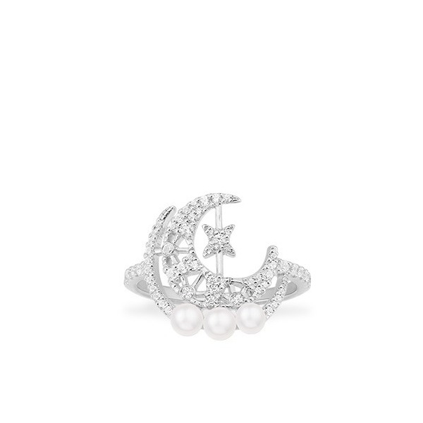 APM银白色星月珍珠戒指