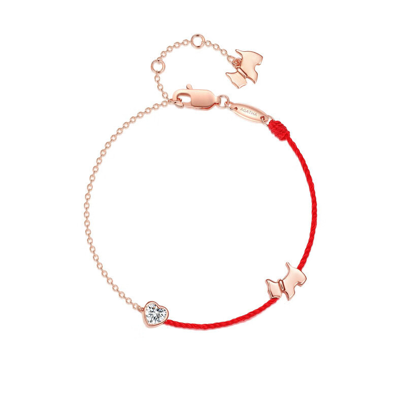 瑷嘉莎 小狗红绳手链