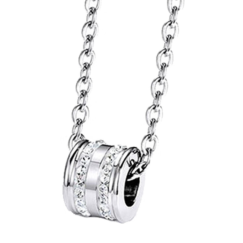 法蔻镶钻圆筒嘻哈项链