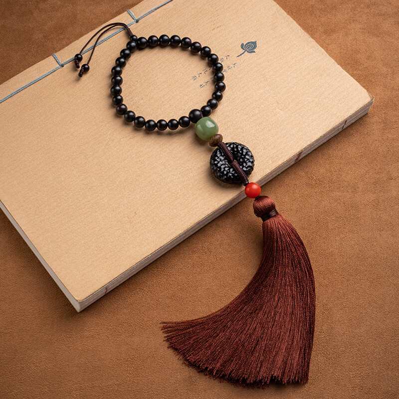 一车一友 黑檀木平安扣汽车挂件