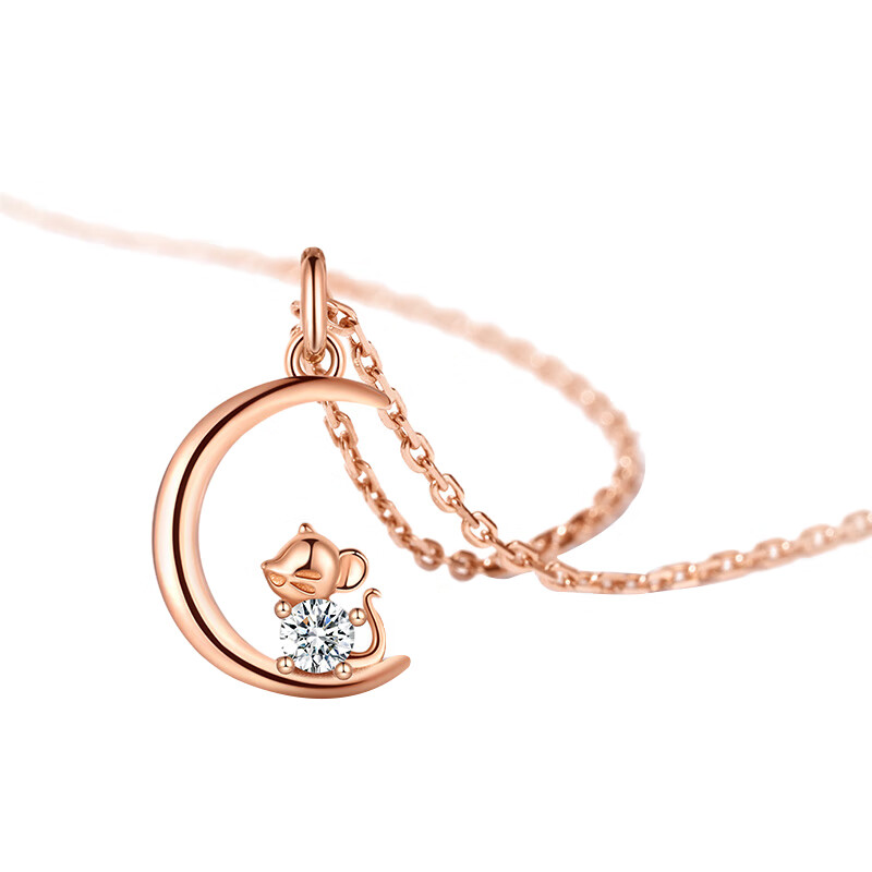 T400 生肖鼠银项链