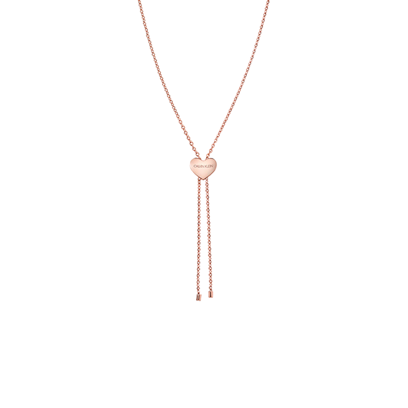 CK玫瑰金心形项链
