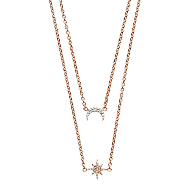 安普里奥·阿玛尼 双层星月项链