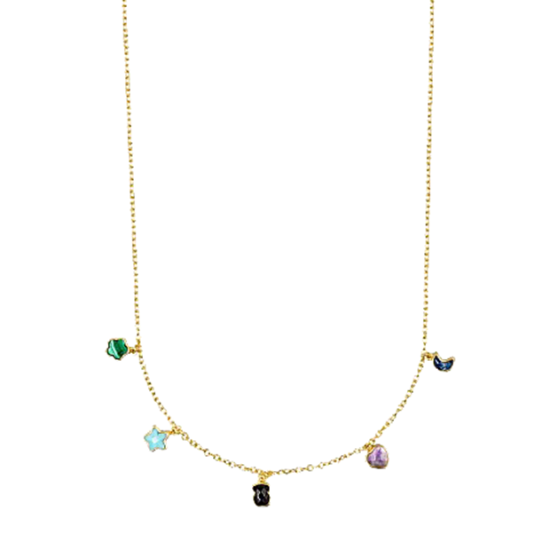 桃丝熊情感宝石项链