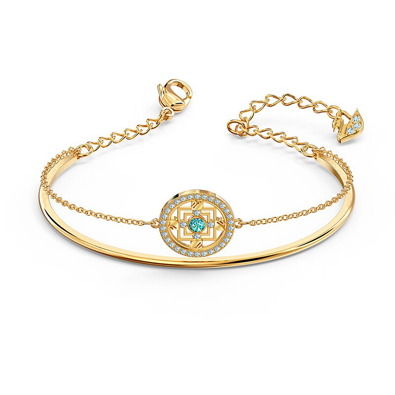 施华洛世奇 双层翠蓝色水晶手链