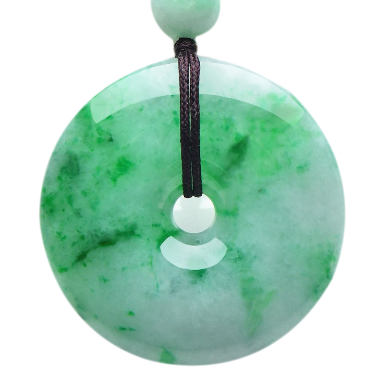 可玉可求 辣绿色平安扣吊坠