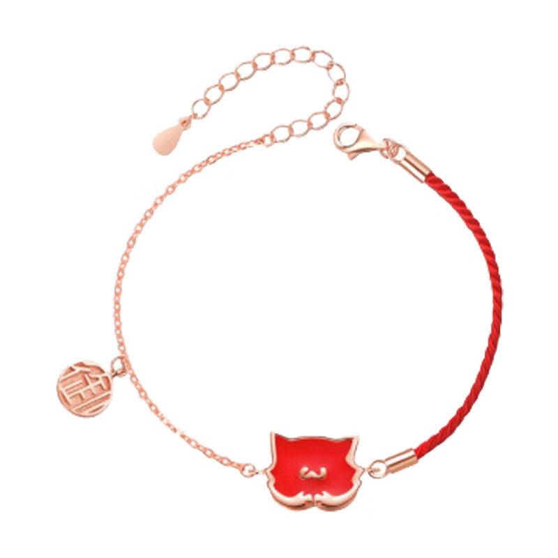 欧芙丽御猫红绳手链