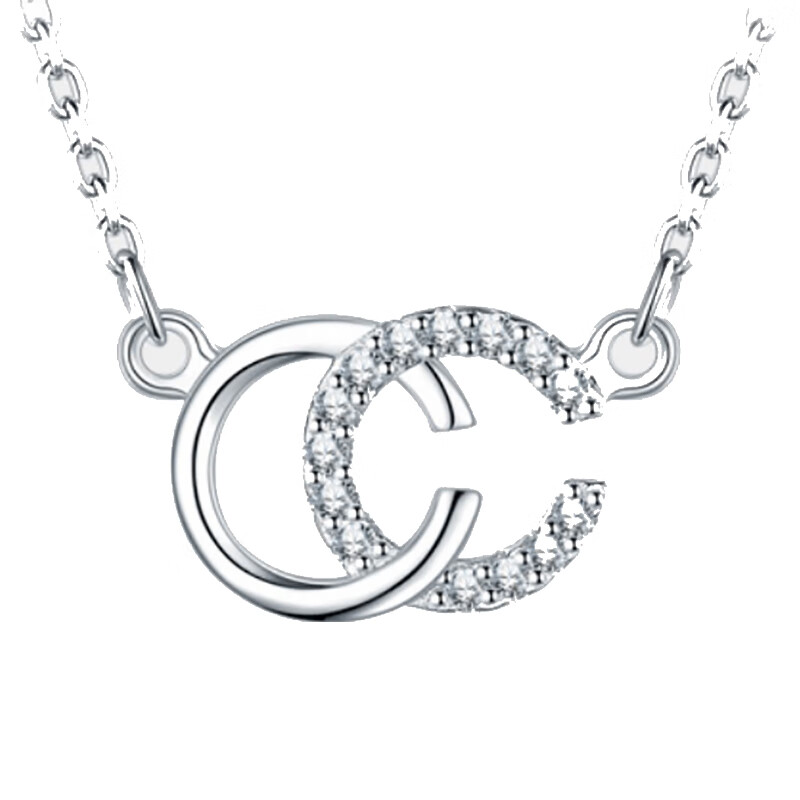 伊黛儿925银双C字母项链