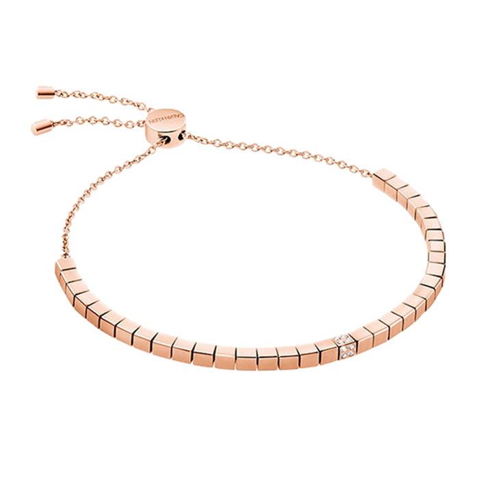 CK 玫瑰金色镶嵌白水晶手链