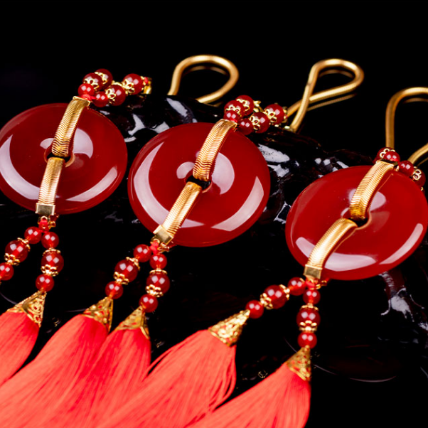 恒禹轩 玛瑙玉髓汽车挂件